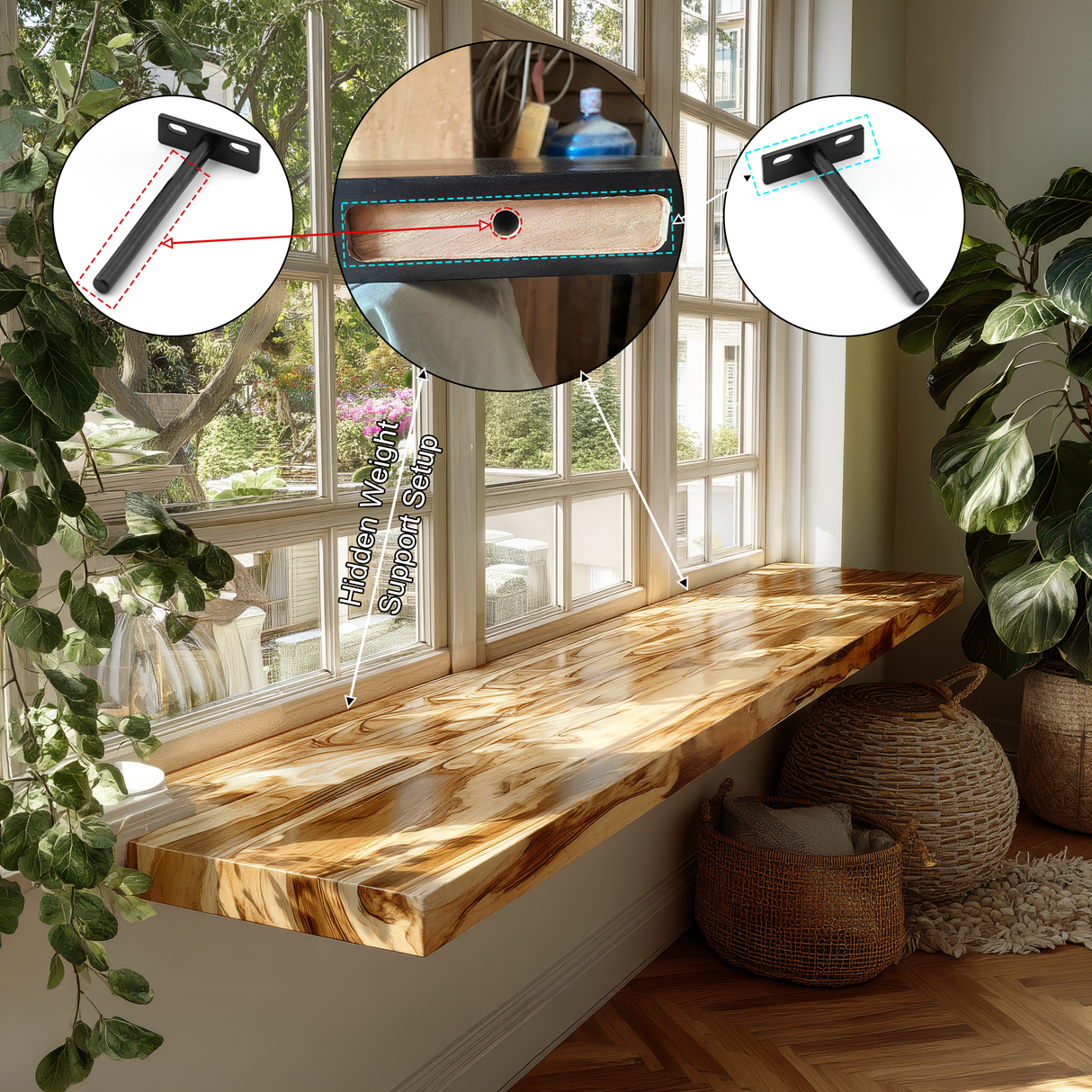 Velaris Live Edge Solid Wood Floating Shelf SPA159639 - Timberustic Floating Shelf
