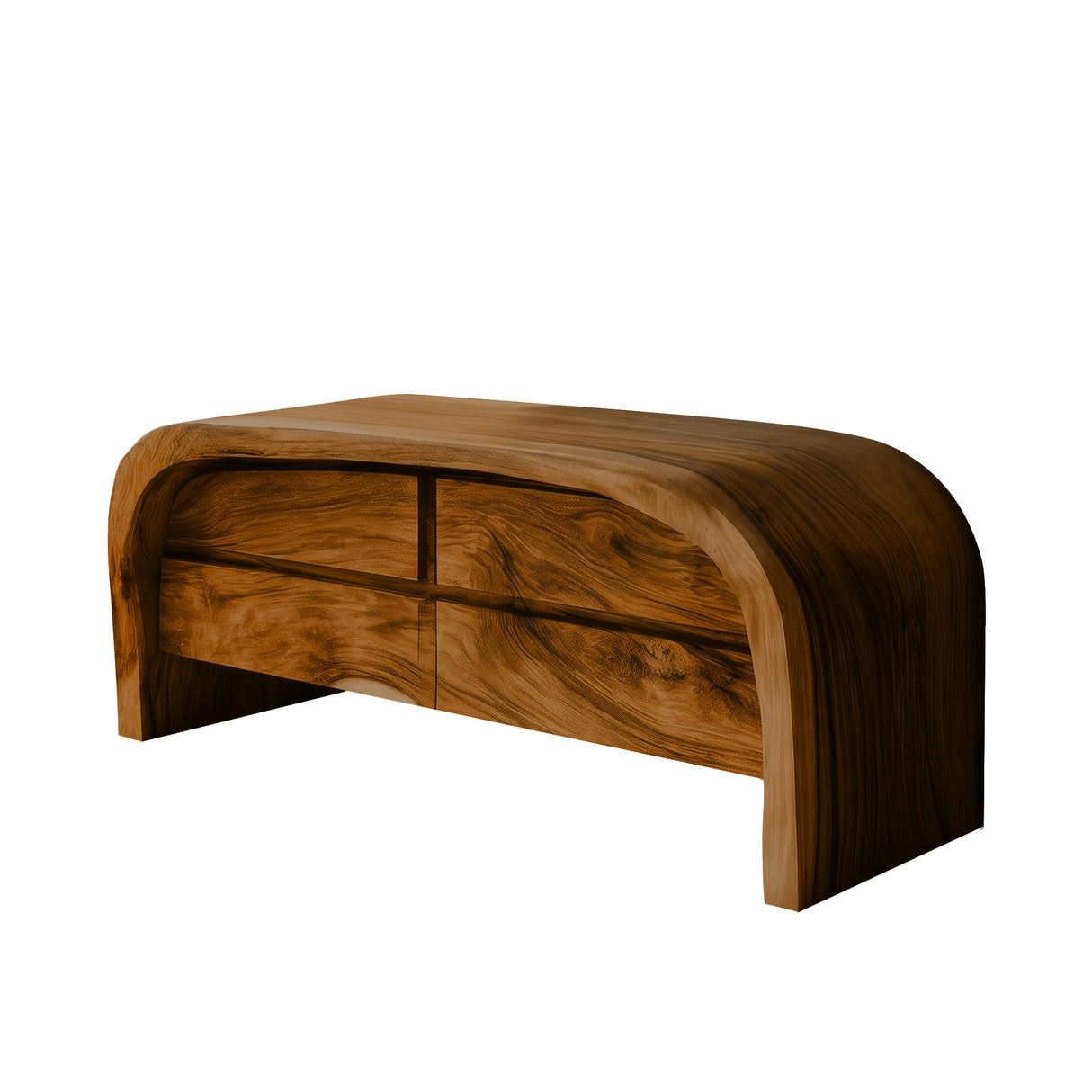 Velmior Arc Solid Wood Bathroom Vanity with Drawers Brown - Timberustic Freestanding Bathroom Vanity with Drawers