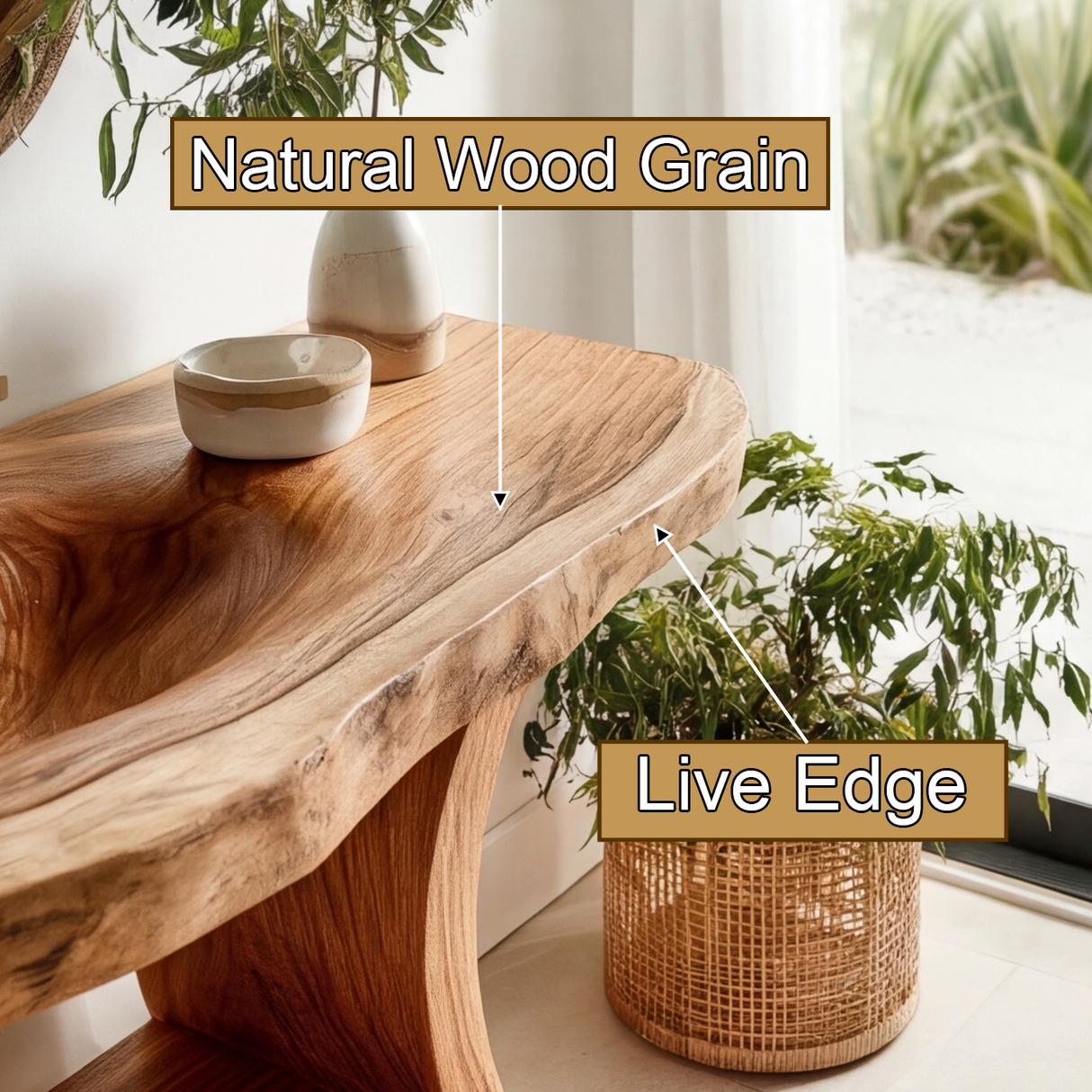 Velmior Sculpted Solid Wood Freestanding Bathroom Vanity with Integrated Sink and Open Storage - Timberustic Freestanding Bathroom Vanity with Integrated Sink and Open Storage