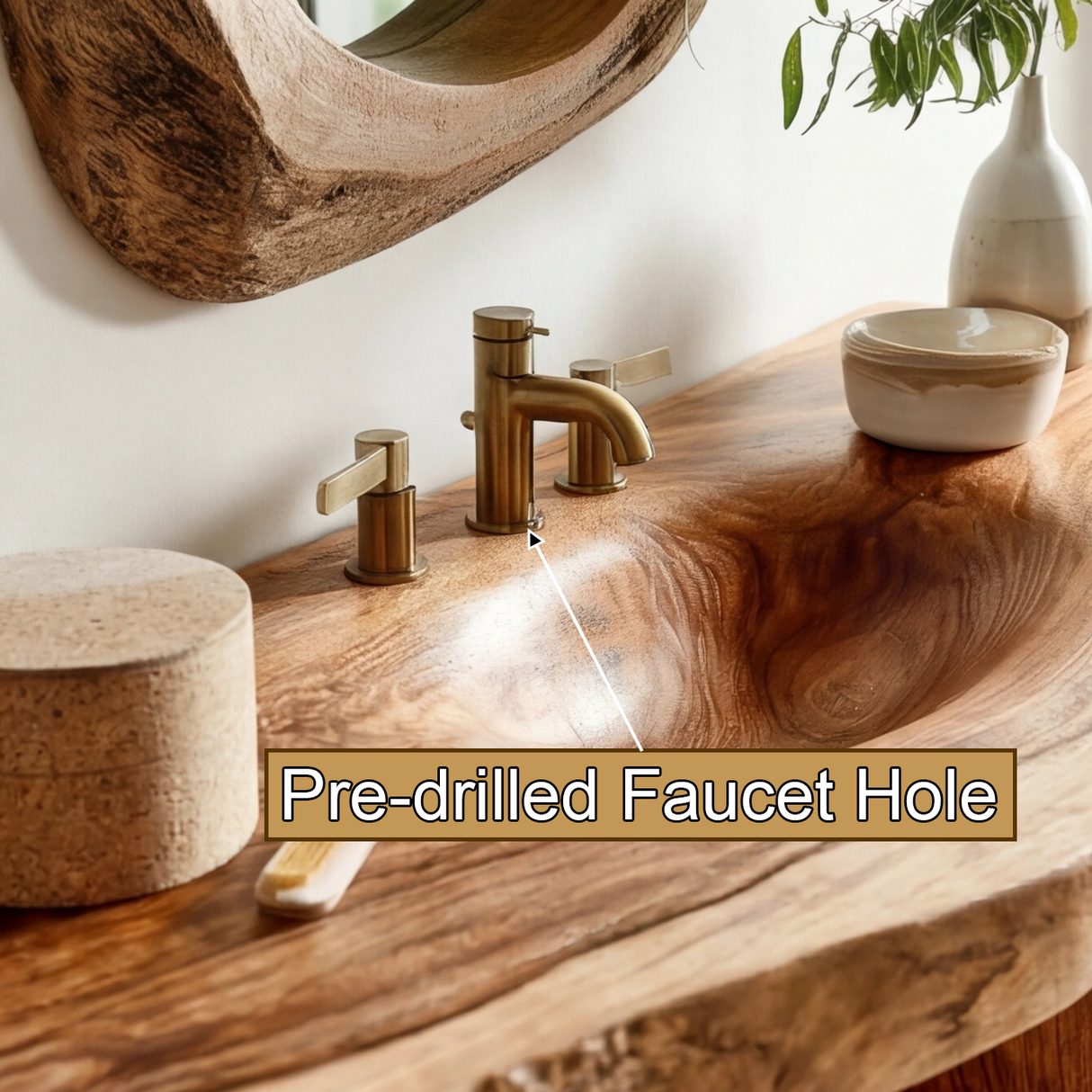 Velmior Sculpted Solid Wood Freestanding Bathroom Vanity with Integrated Sink and Open Storage - Timberustic Freestanding Bathroom Vanity with Integrated Sink and Open Storage