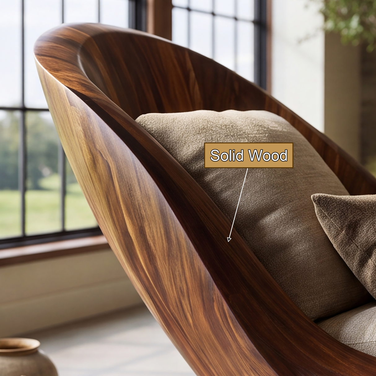 Velmora Handcrafted Sculpted Solid Wood Chaise Lounge