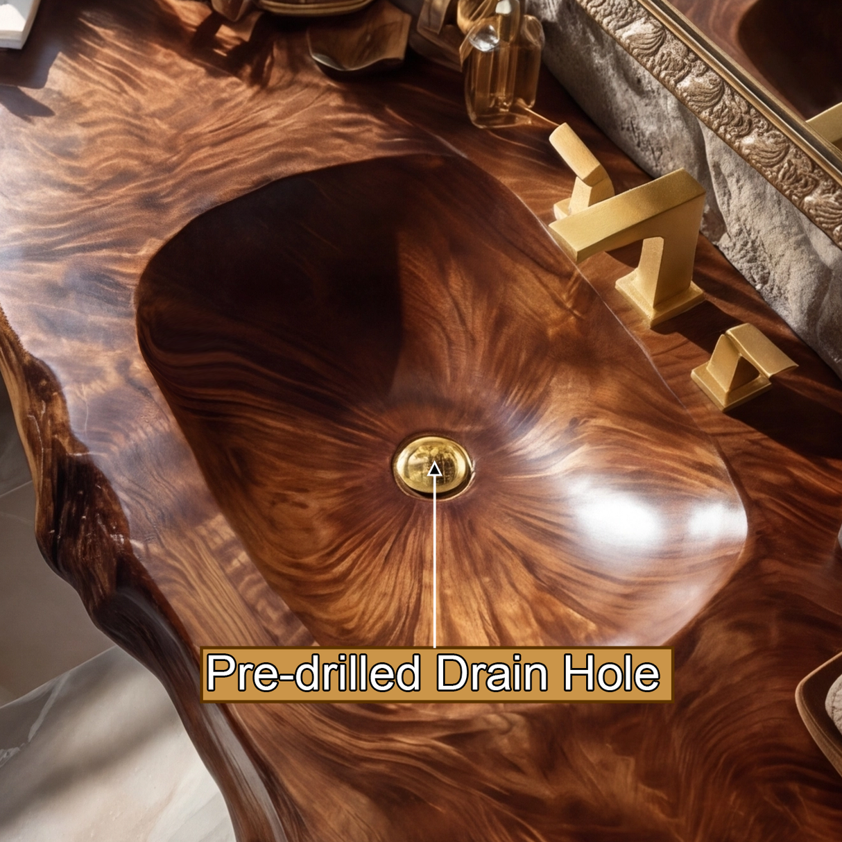 Velmora Live Edge Solid Wood Floating Bathroom Vanity with Integrated Sink SPA555232 - Timberustic Floating Bathroom Vanity with Integrated Sink