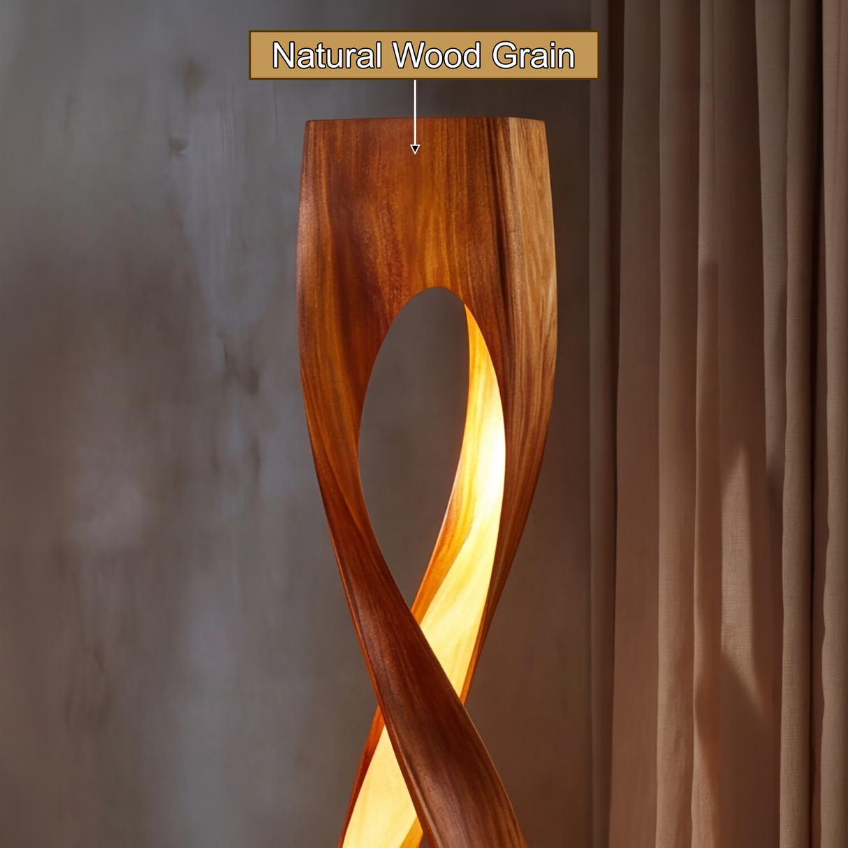 Velmora Sculpted Infinity Integrated LED Wood Floor Lamp SPA263701 - Timberustic Floor Lamp