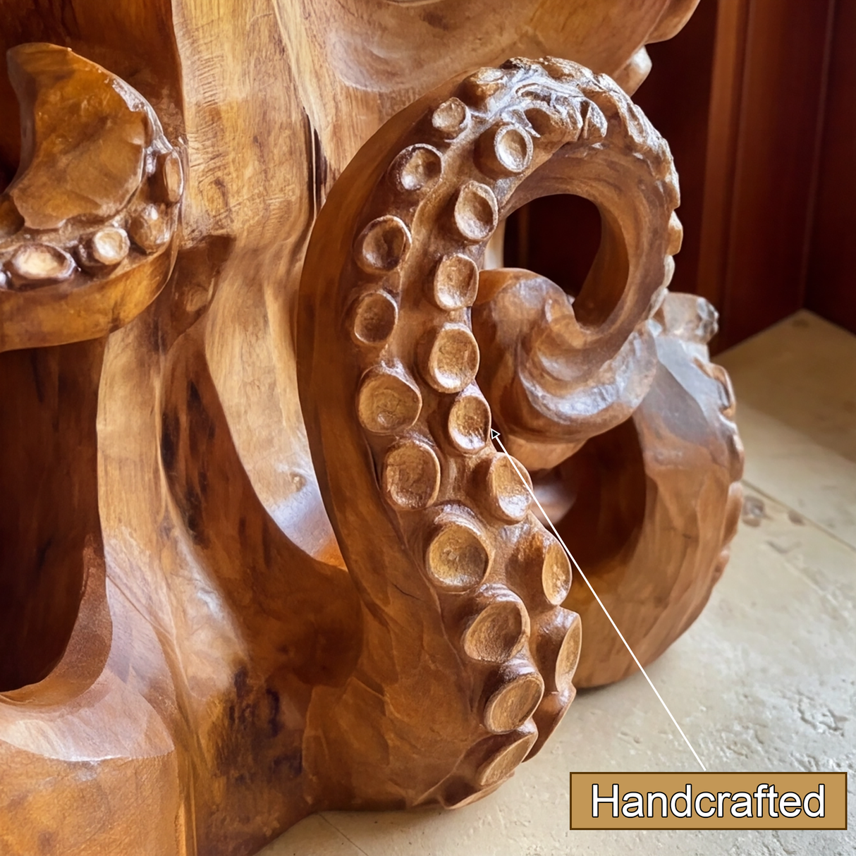 Velmora Sculpted Solid Wood Pedestal Stand - Timberustic Pedestal Stand