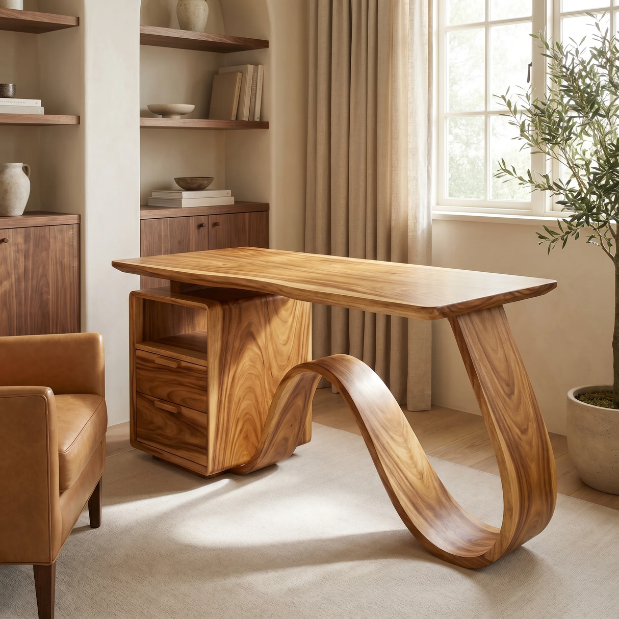 Velmora Solid Wood Desk with Drawers - Timberustic Desk With Drawers