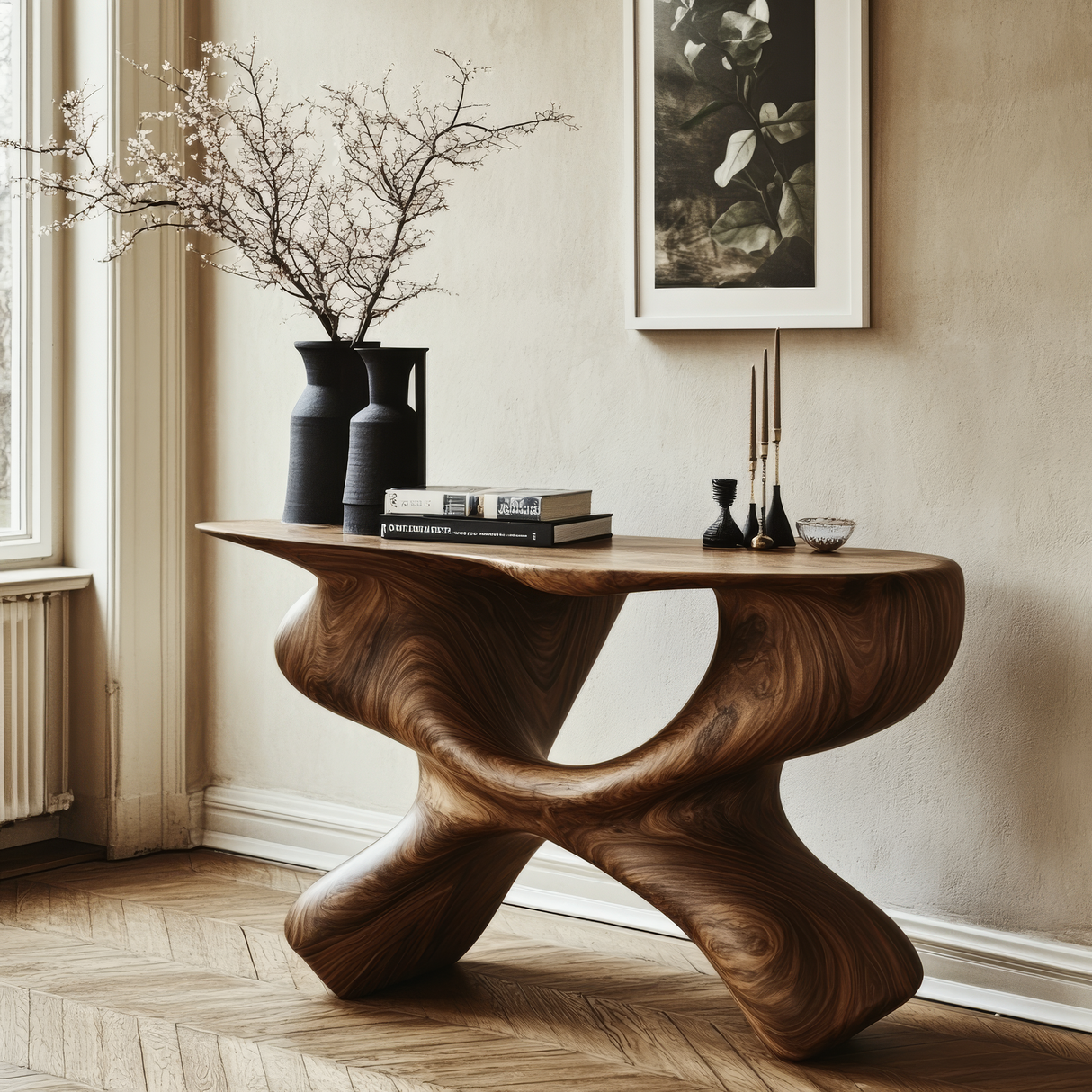 Velmoran Sculpted Solid Wood Console Table - Timberustic Console Table