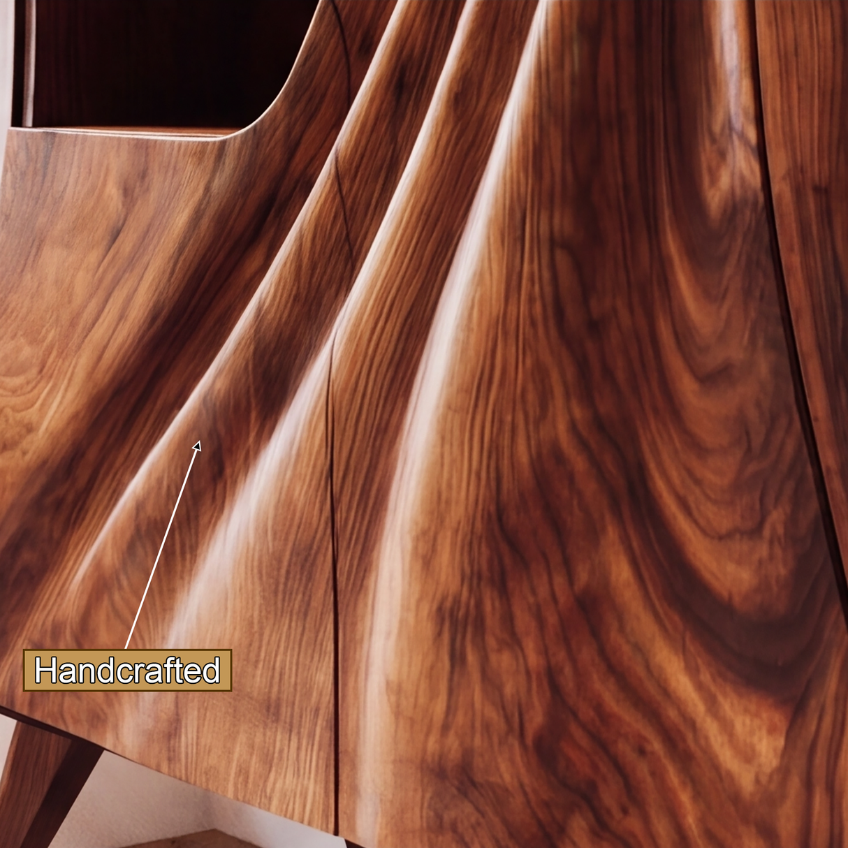 Velmorian Sculpted Solid Wood Bar Cabinet