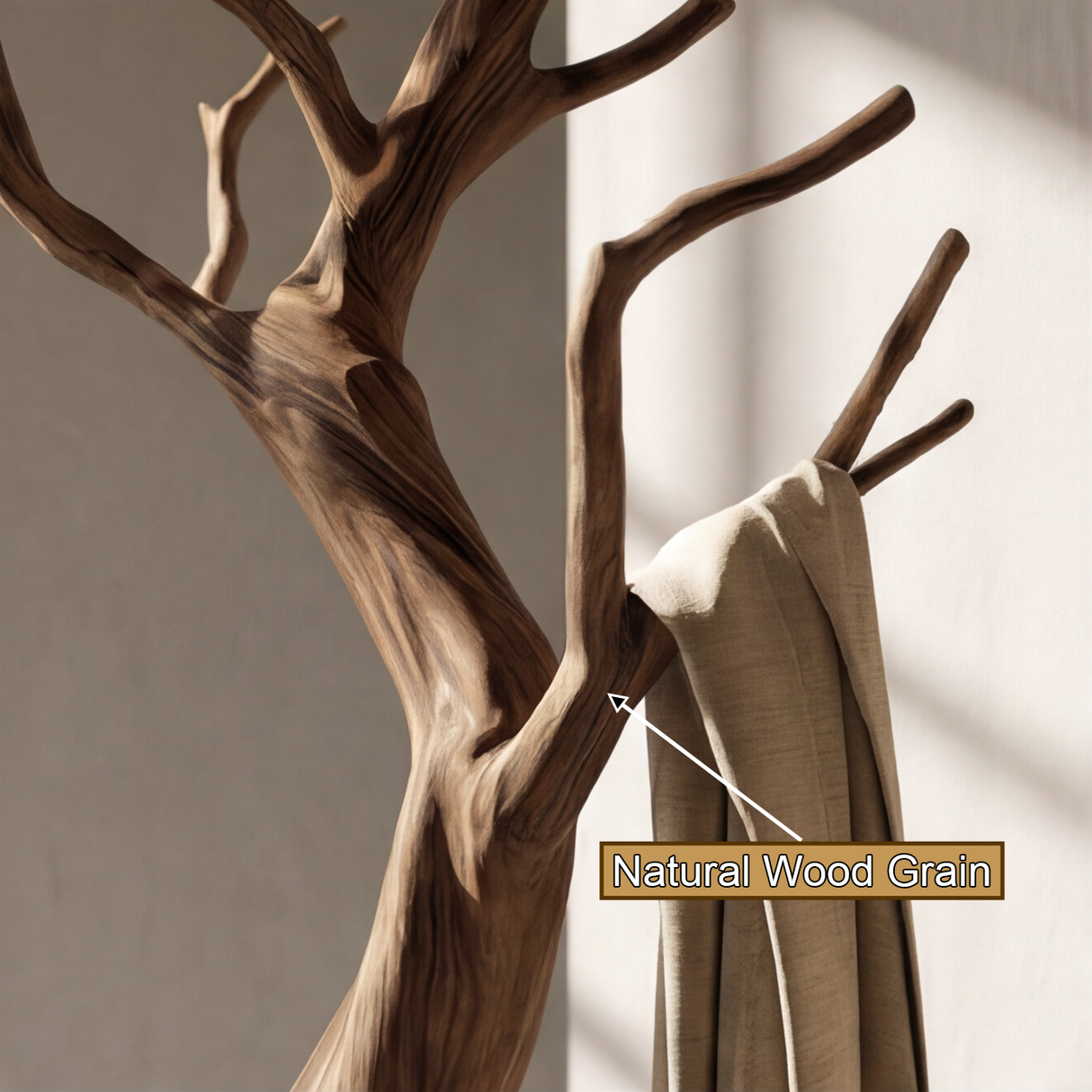 Velmorian Sculpted Solid Wood Tree Coat Rack - Timberustic Tree Coat Rack