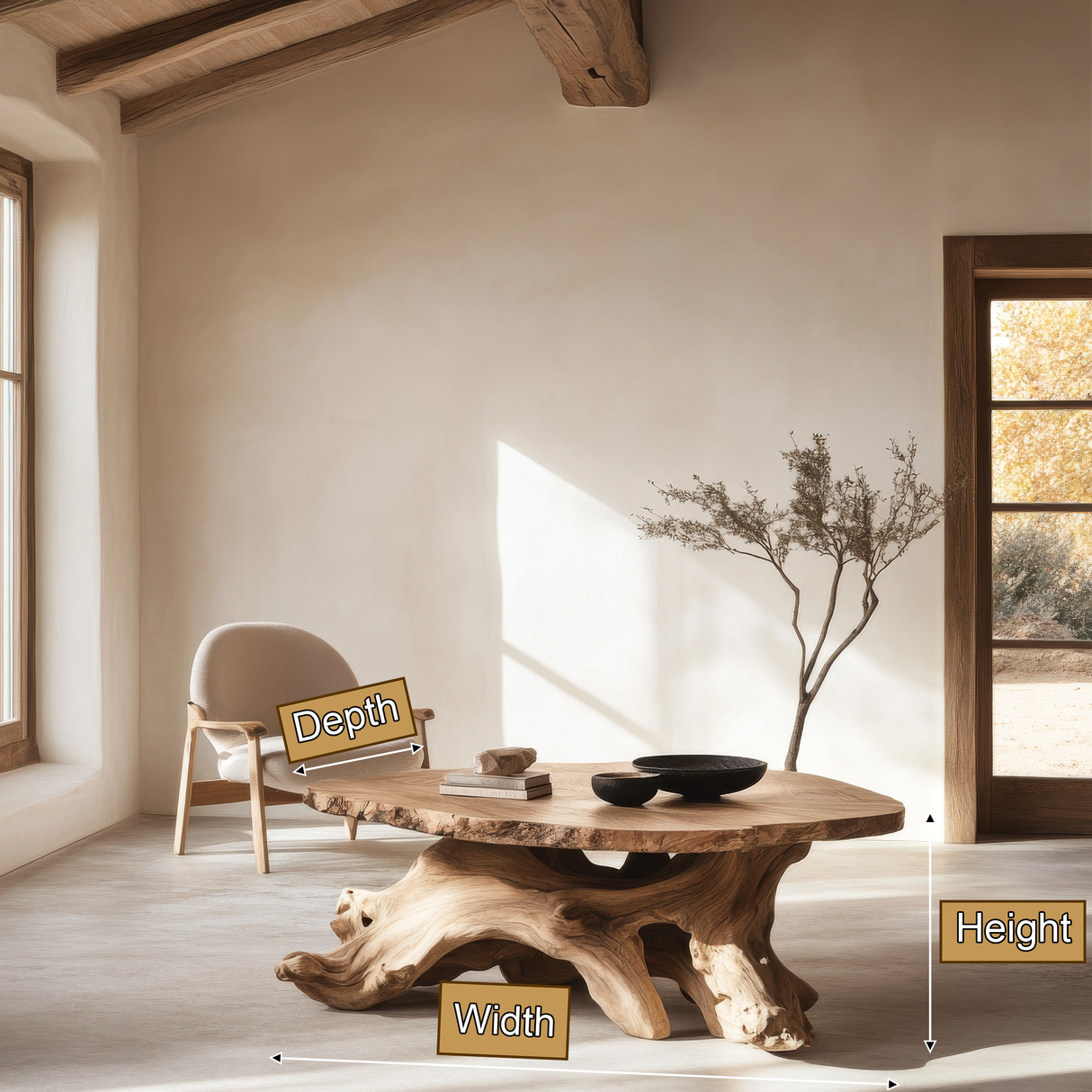 Velmorin Sculpted Solid Wood Coffee Table SPA273467 - Timberustic Coffee Table