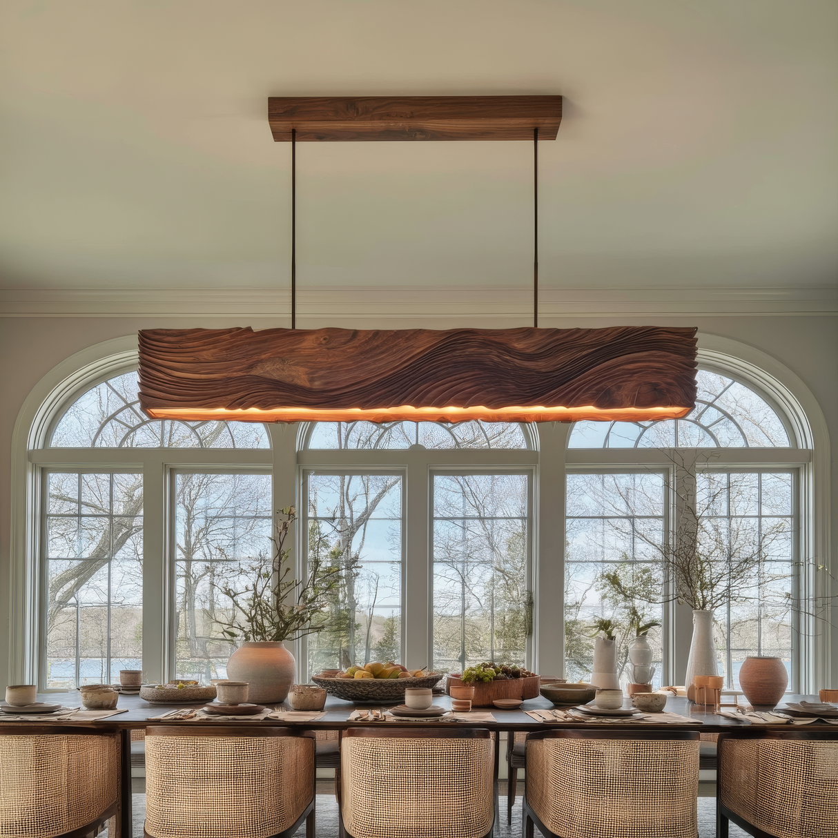 Velmoris Live Edge Solid Wood Linear Pendant Light SPA256374 - Timberustic Linear Pendant Light