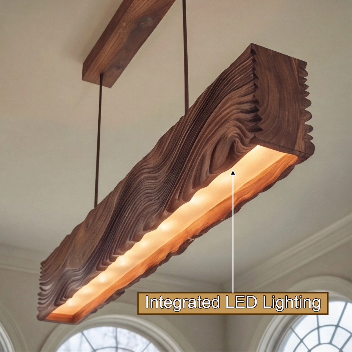 Velmoris Live Edge Solid Wood Linear Pendant Light SPA256374 - Timberustic Linear Pendant Light