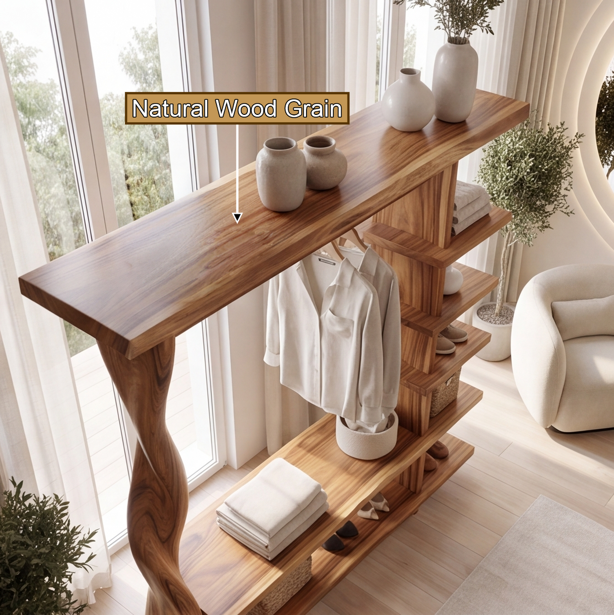 Velmoris Solid Wood Entryway Organizer