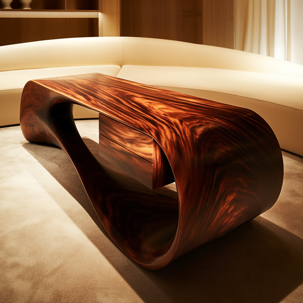 Velora Sculpted Solid Wood Coffee Table - Timberustic Coffee Table
