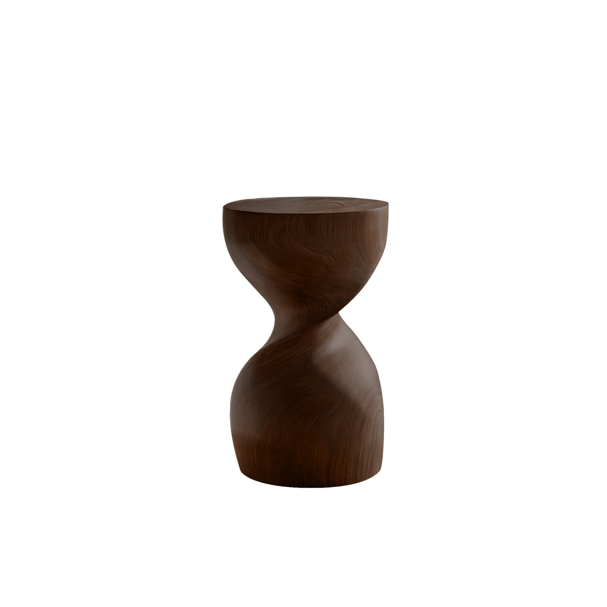 Velora Sculpted Solid Wood Pedestal Stand Dark Walnut - Timberustic Pedestal Stand