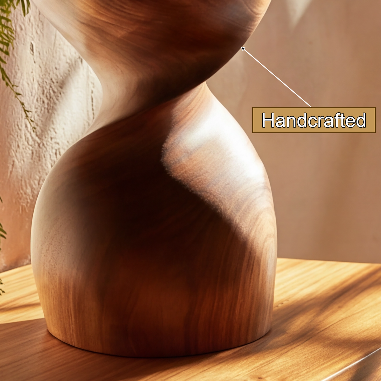 Velora Sculpted Solid Wood Pedestal Stand - Timberustic Pedestal Stand