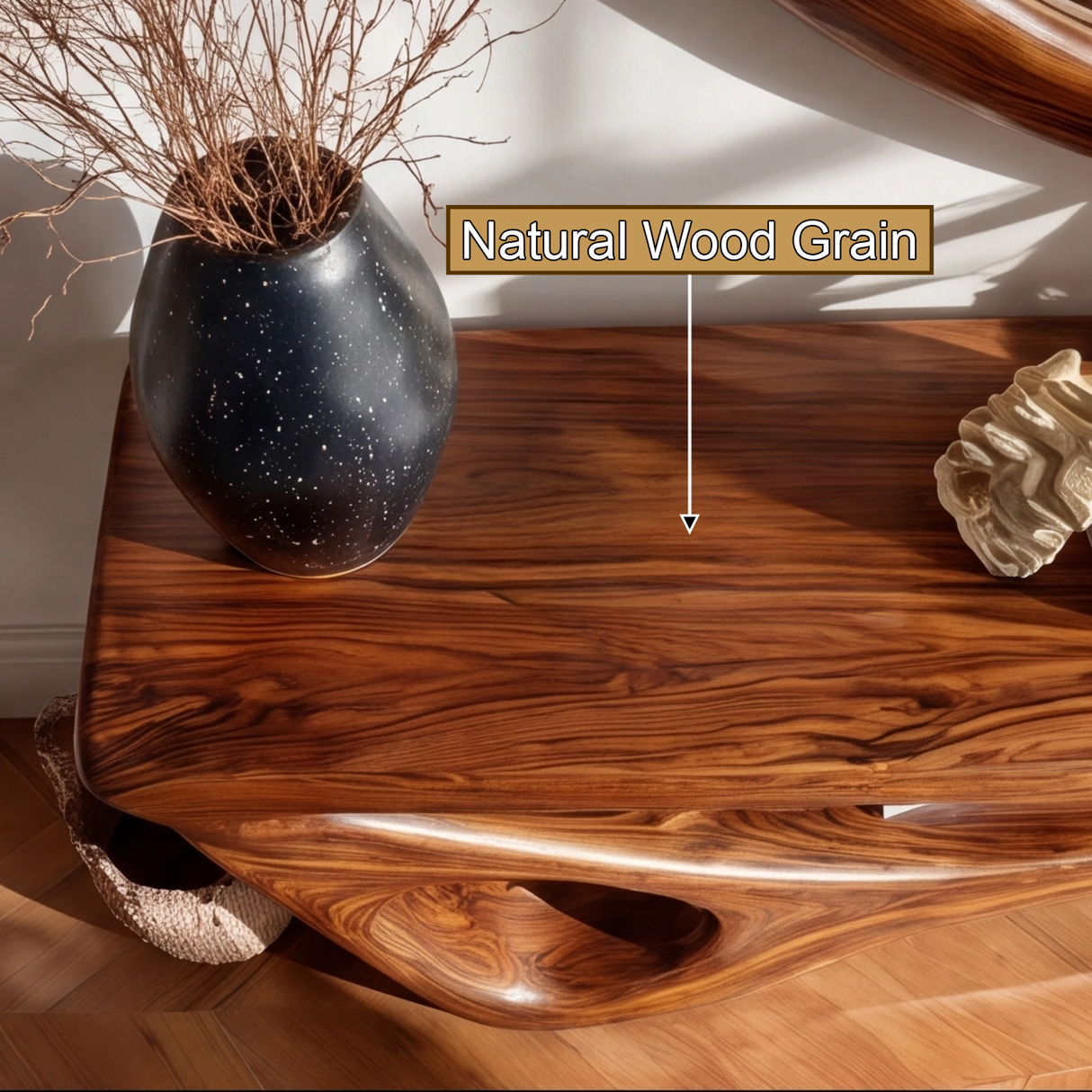 Veloran Curved Solid Wood Console Table - Timberustic Console Table