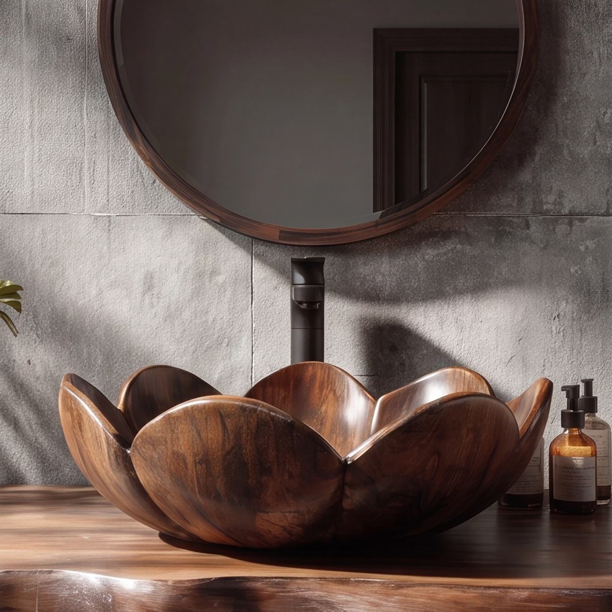 Veloria Handcrafted Solid Wood Flower Vessel Sink - Timberustic Vessel Sinks