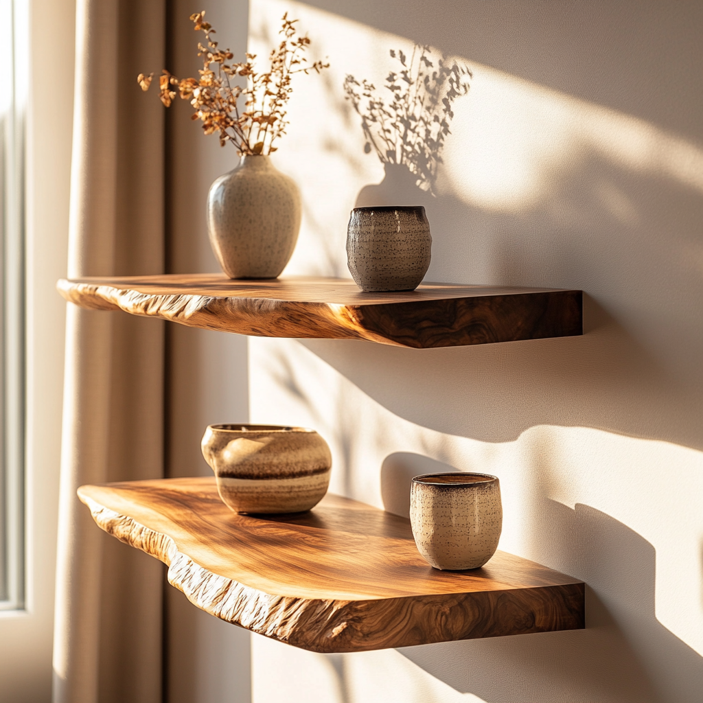Velorin Live Edge Solid Wood Floating Shelf SPA635142 - Timberustic Floating Shelf