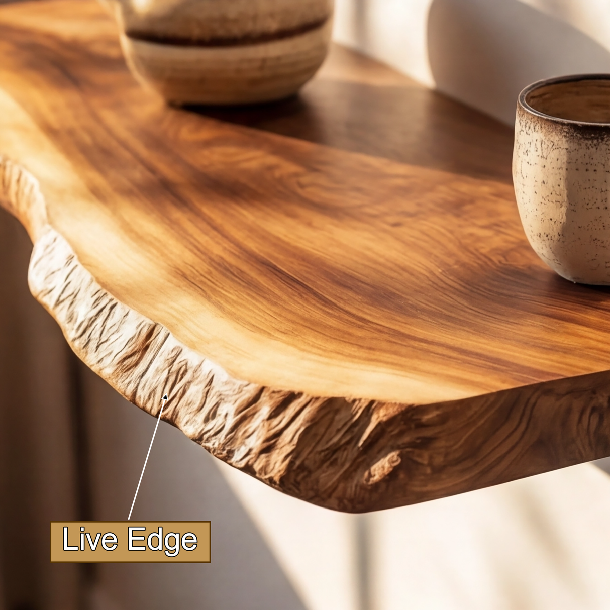 Velorin Live Edge Solid Wood Floating Shelf SPA635142 - Timberustic Floating Shelf