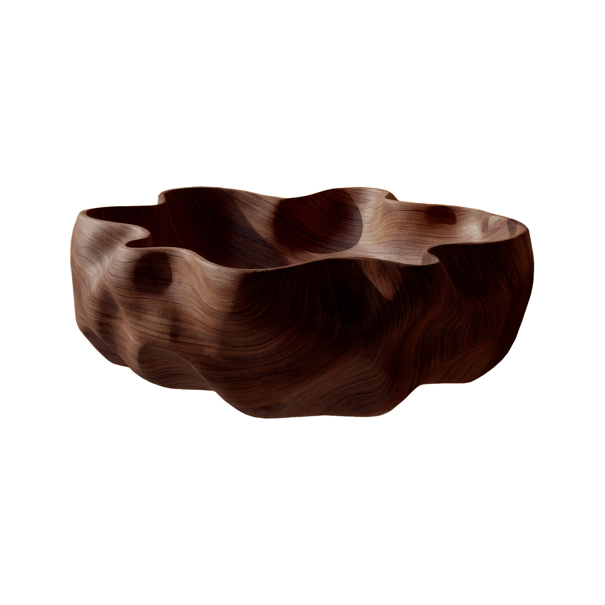 Velricon Sculpted Solid Wood Vessel Sink Dark Walnut - Timberustic Vessel Sinks