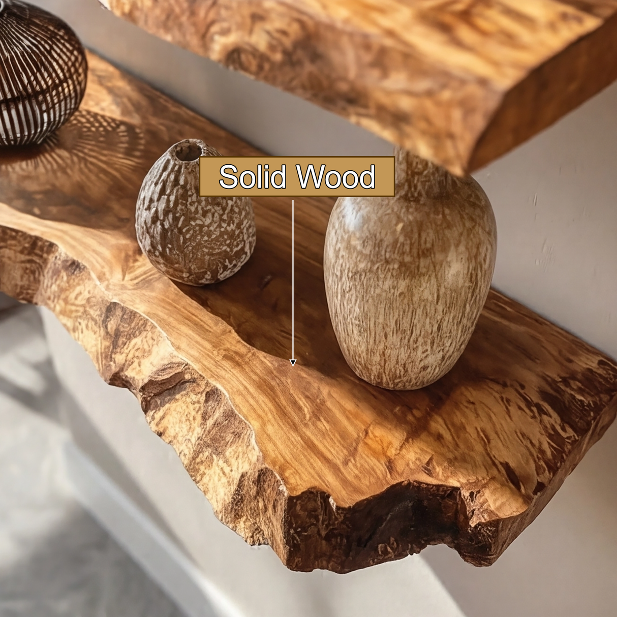 Velthara Live Edge Solid Wood Floating Shelf SPA526984 - Timberustic Floating Shelf