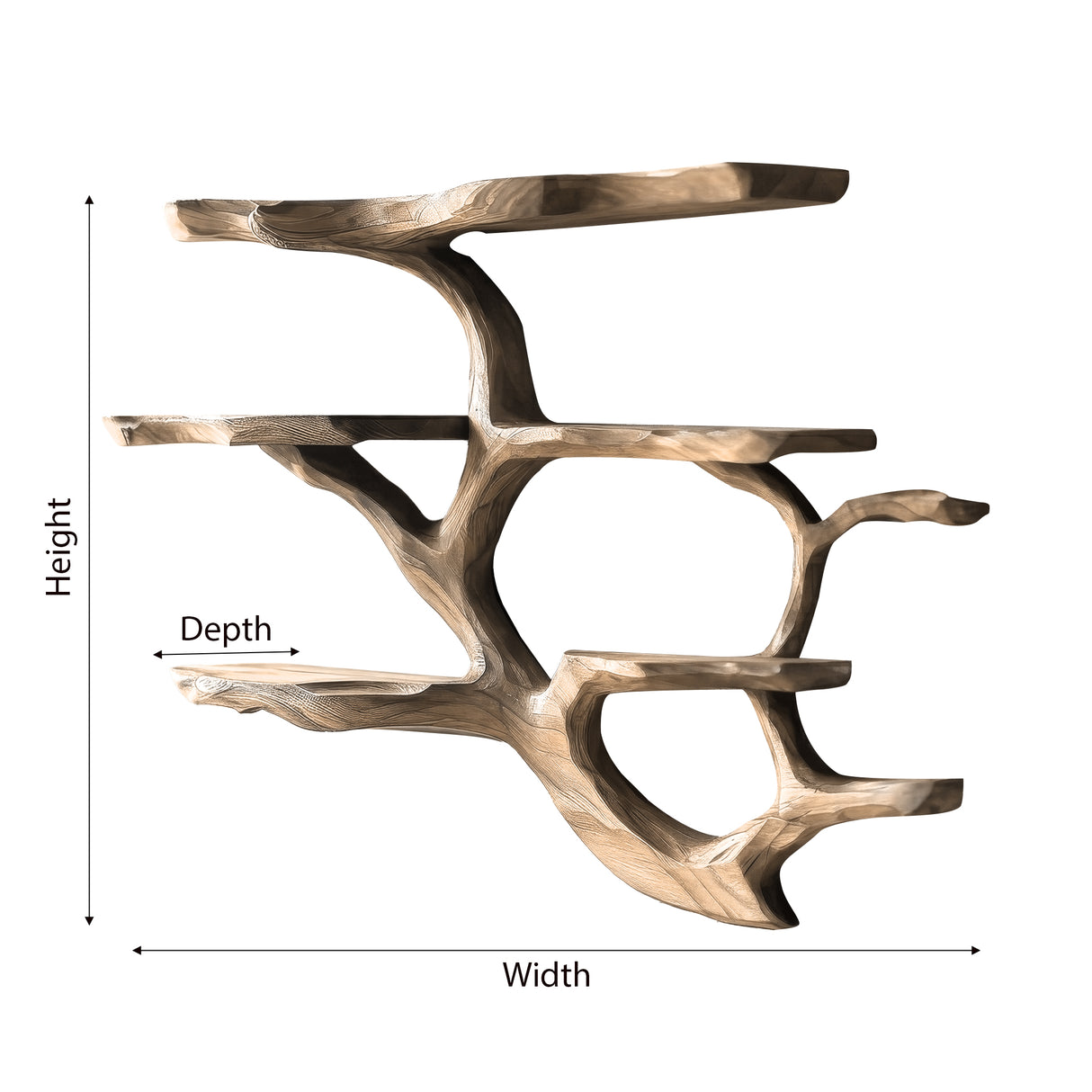 Veltrune Live Edge Solid Wood Floating Kitchen Shelf - Timberustic Floating Kitchen Shelf