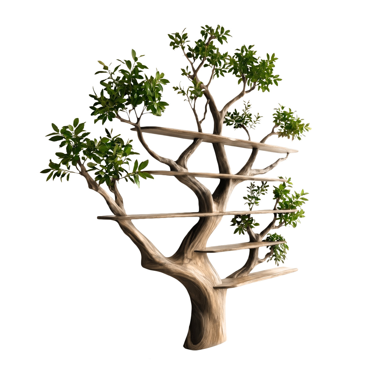 Verdalis Handcrafted Solid Wood Tree Bookshelf