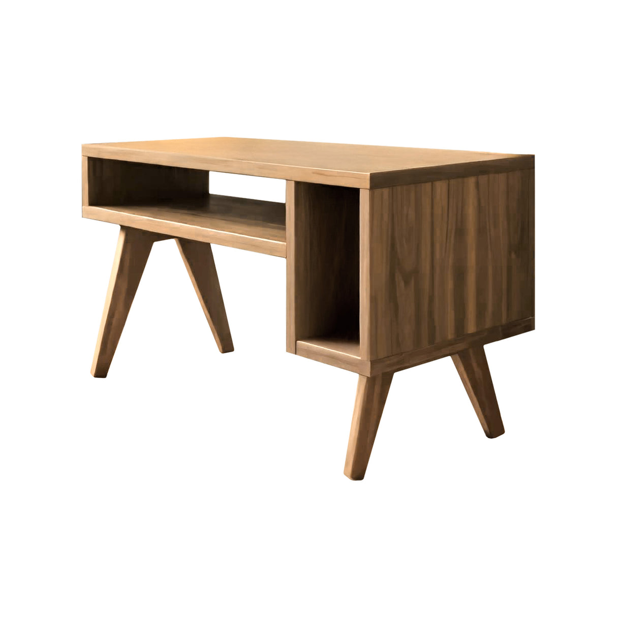 Verdan Solid Walnut Record Player Stand Natural Oak - Timberustic Record Player Stand With Storage