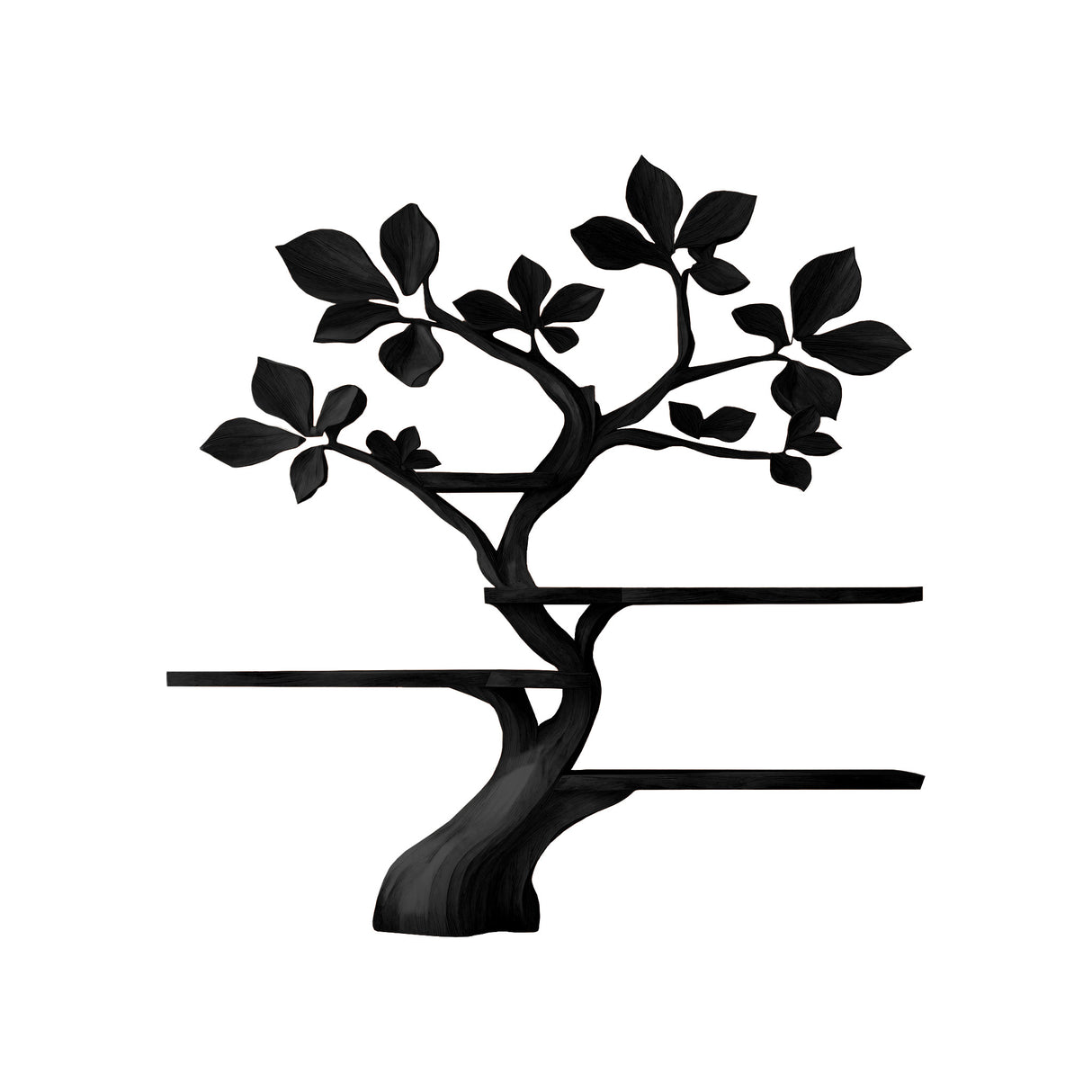 Verdelume Handcrafted Leaf-Branch Wooden Tree Bookshelf Black - Timberustic Tree Bookshelf