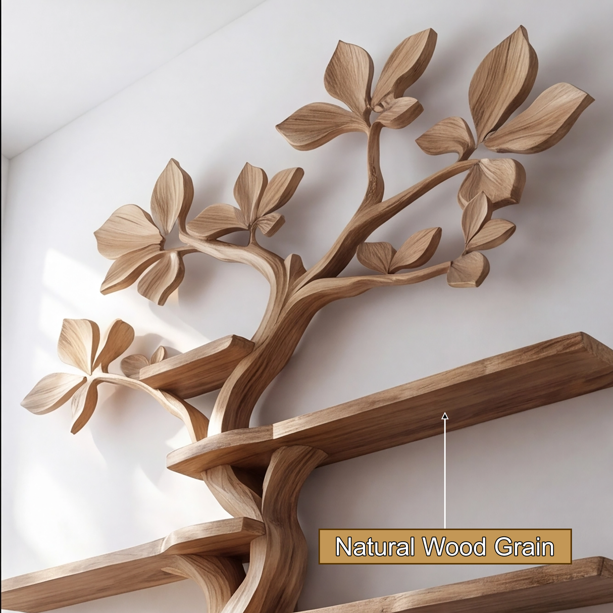 Verdelume Handcrafted Leaf-Branch Wooden Tree Bookshelf - Timberustic Tree Bookshelf