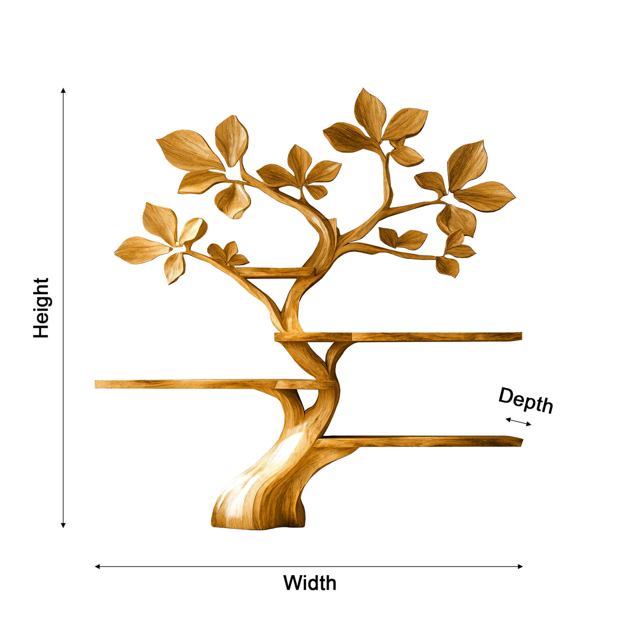 Verdelume Handcrafted Leaf-Branch Wooden Tree Bookshelf - Timberustic Tree Bookshelf