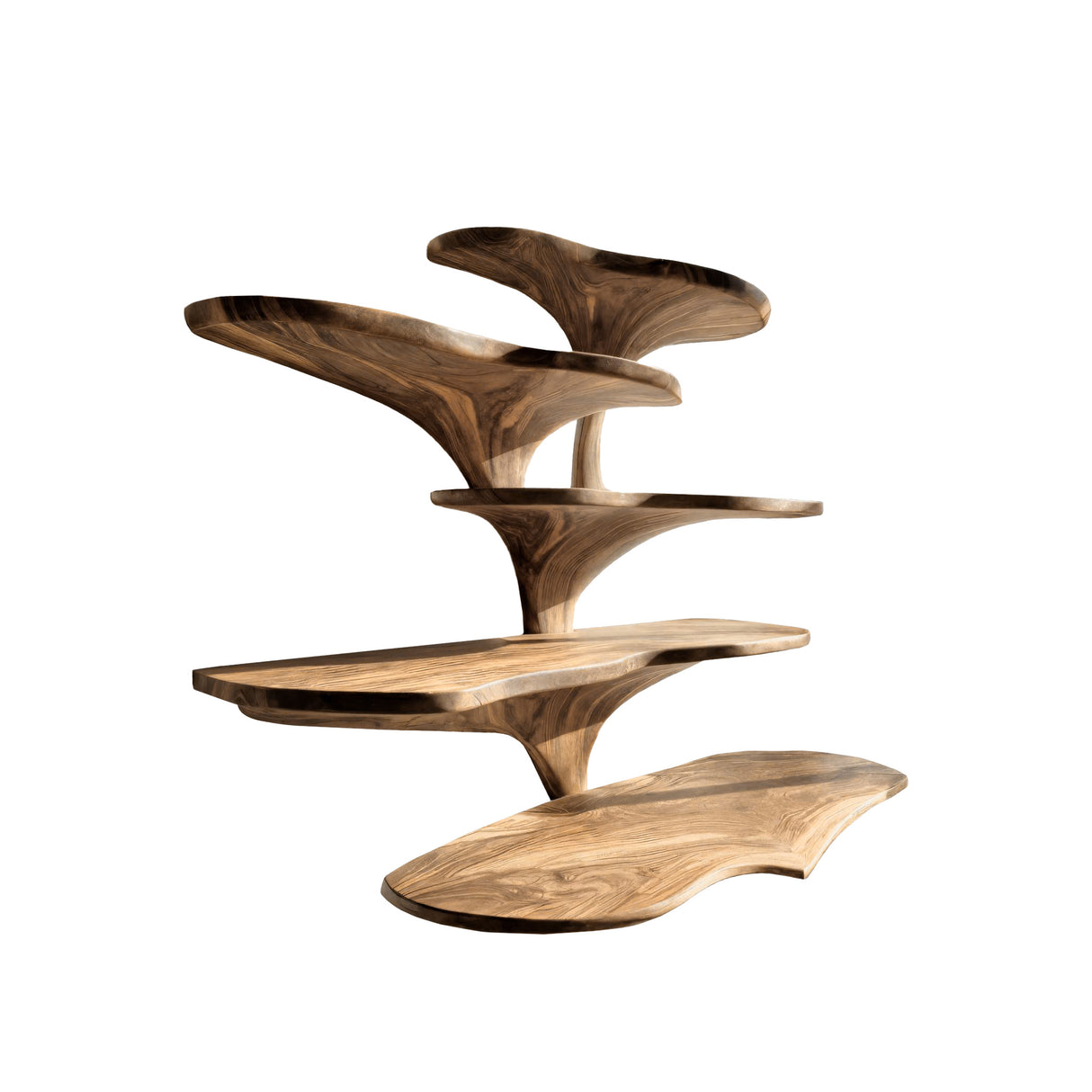 Verdena Sculpted Solid Wood Floating Kitchen Shelf Natural Oak - Timberustic Floating Kitchen Shelf