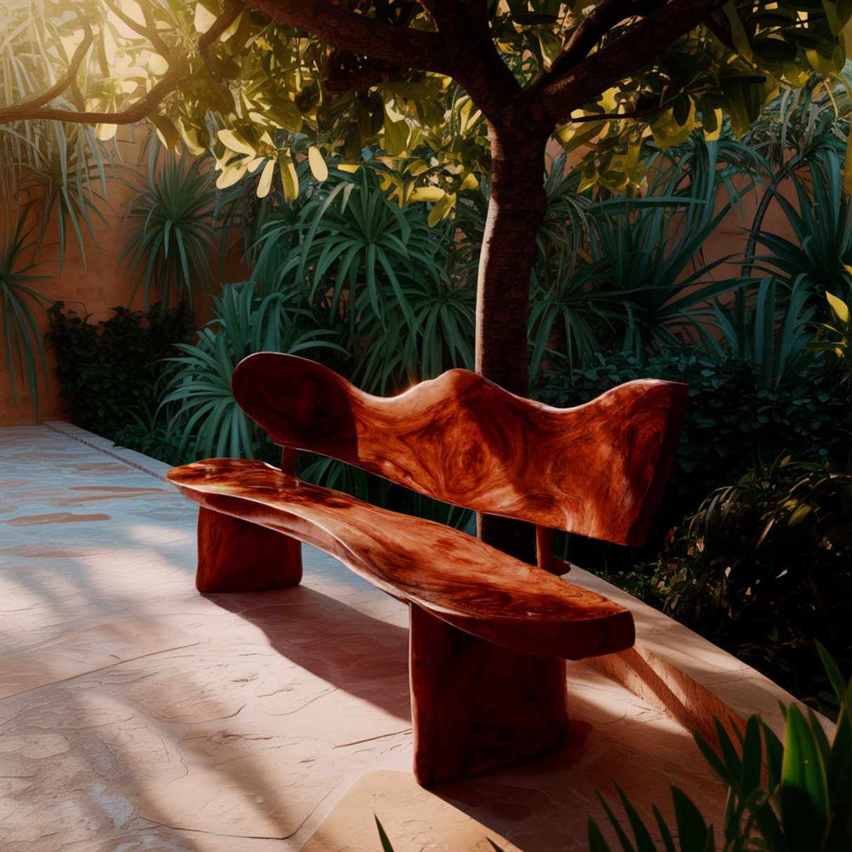 Verdura Crest Handcrafted Solid Wood Outdoor Bench - Timberustic Bench