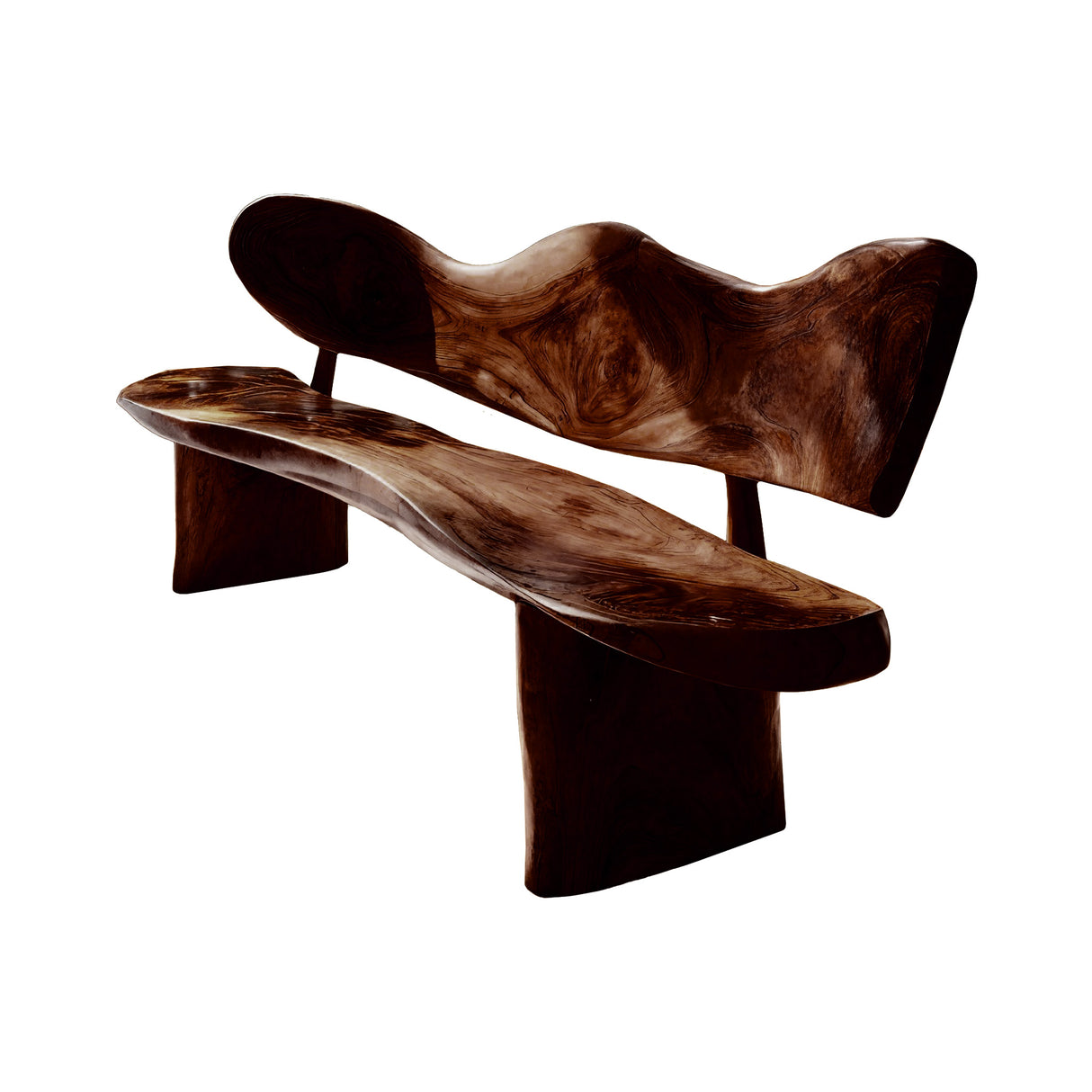 Verdura Crest Handcrafted Solid Wood Outdoor Bench Dark Walnut - Timberustic Bench