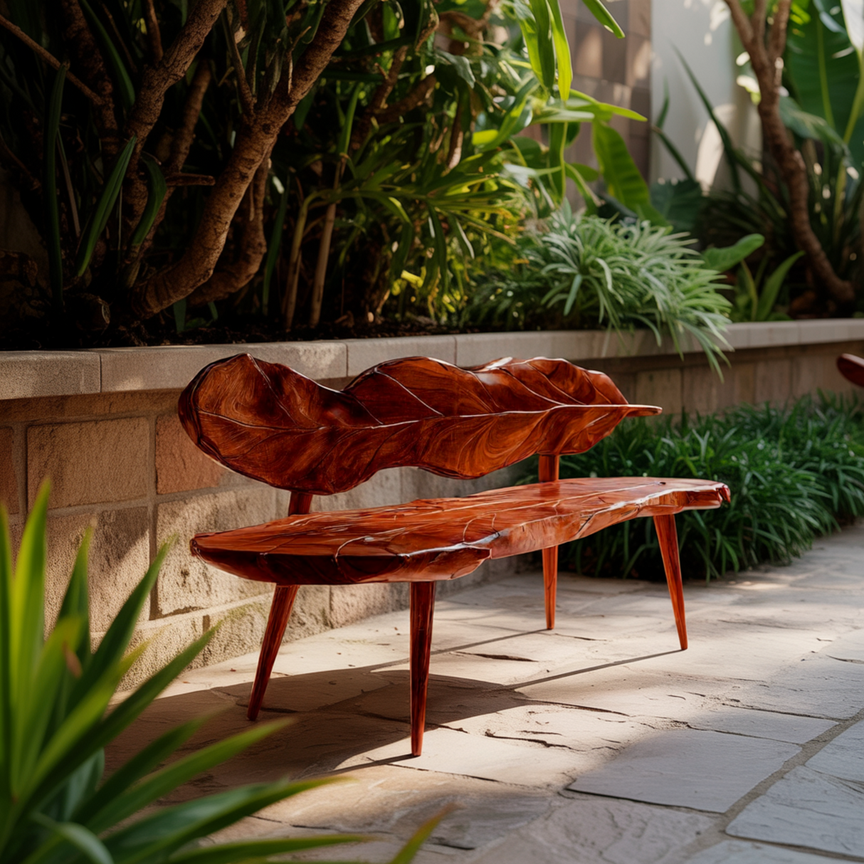 Verdura Leafform Handcrafted Outdoor Bench - Timberustic Bench