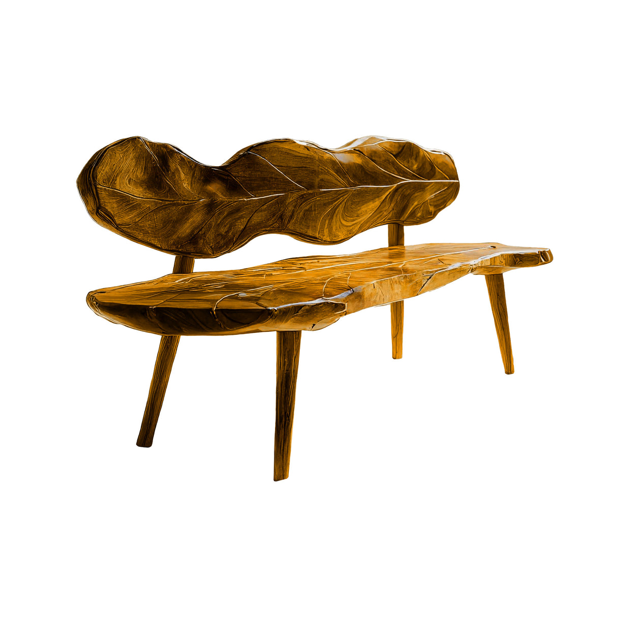 Verdura Leafform Handcrafted Outdoor Bench Teak - Timberustic Bench