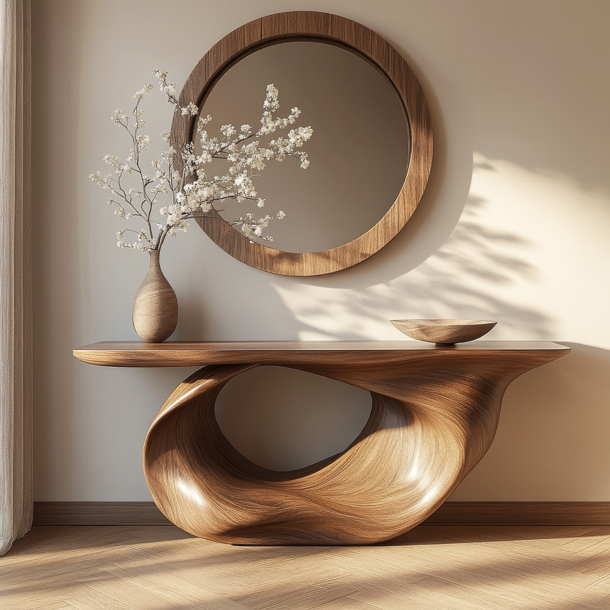 Veylith Sculpted Solid Wood Console Table - Timberustic Console Table