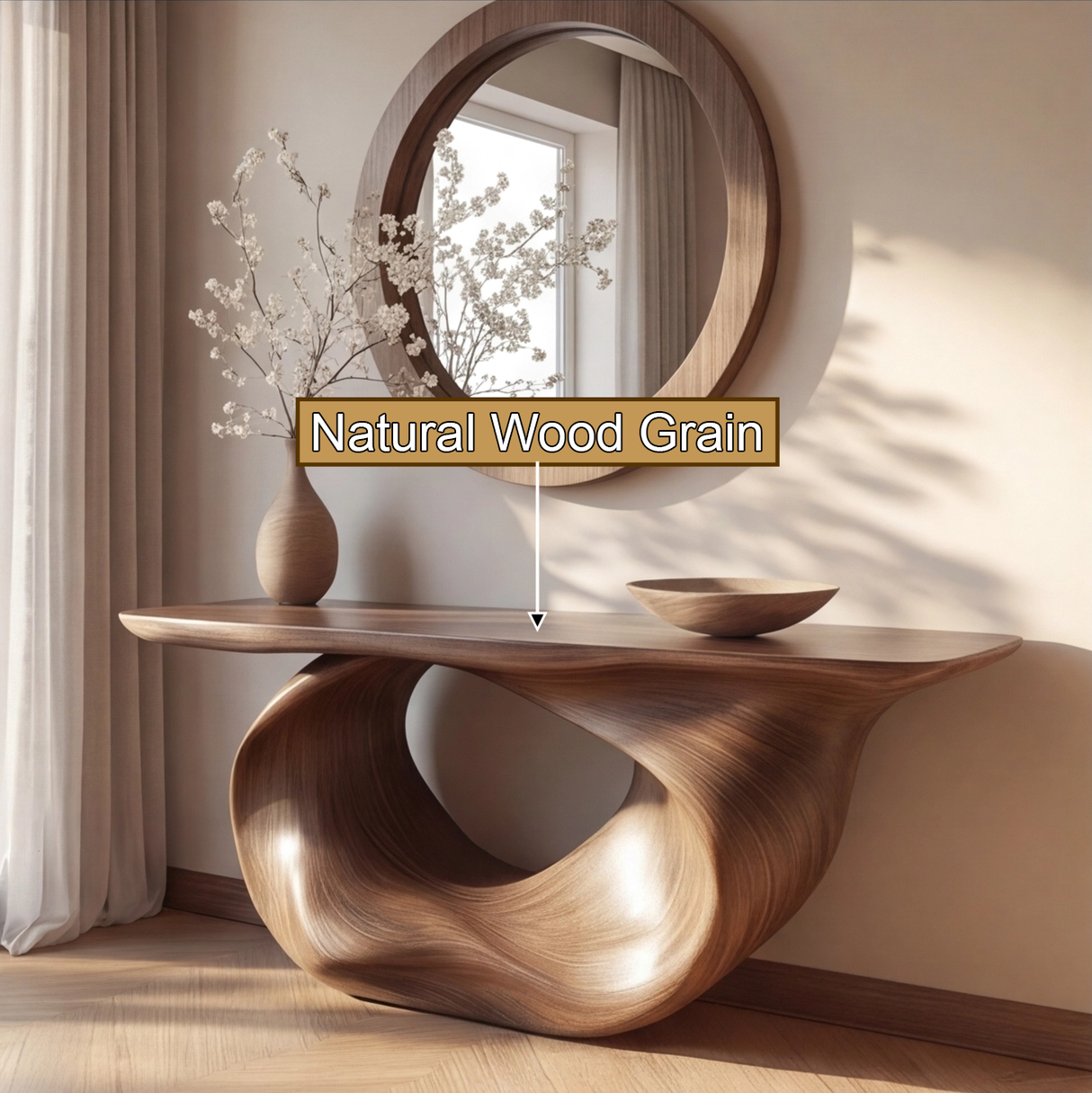 Veylith Sculpted Solid Wood Console Table - Timberustic Console Table