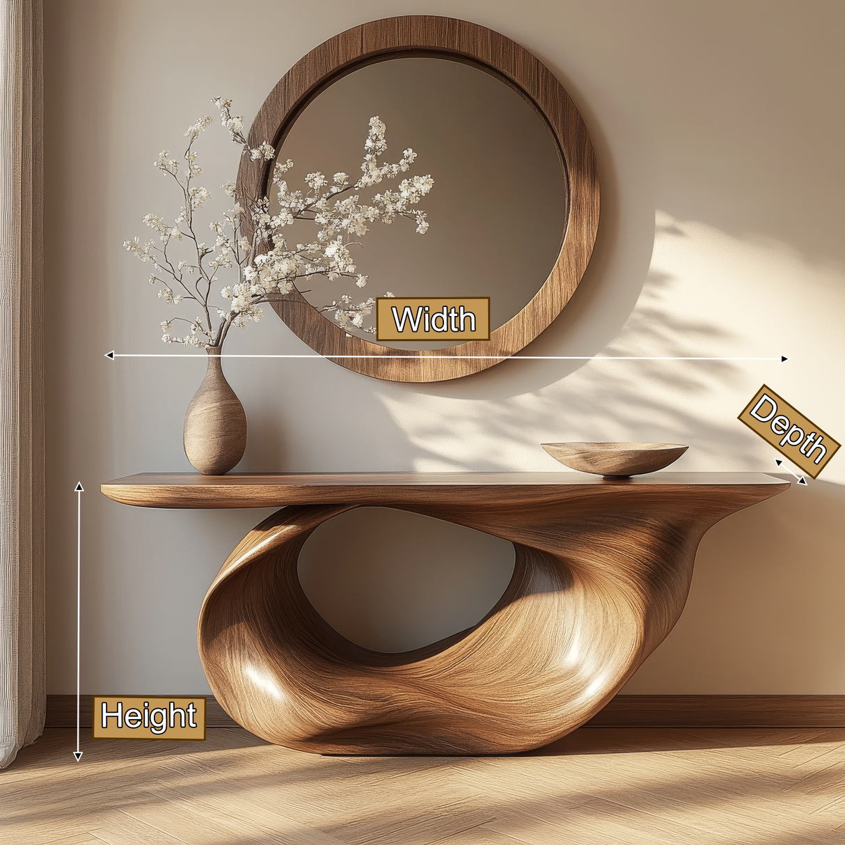 Veylith Sculpted Solid Wood Console Table - Timberustic Console Table