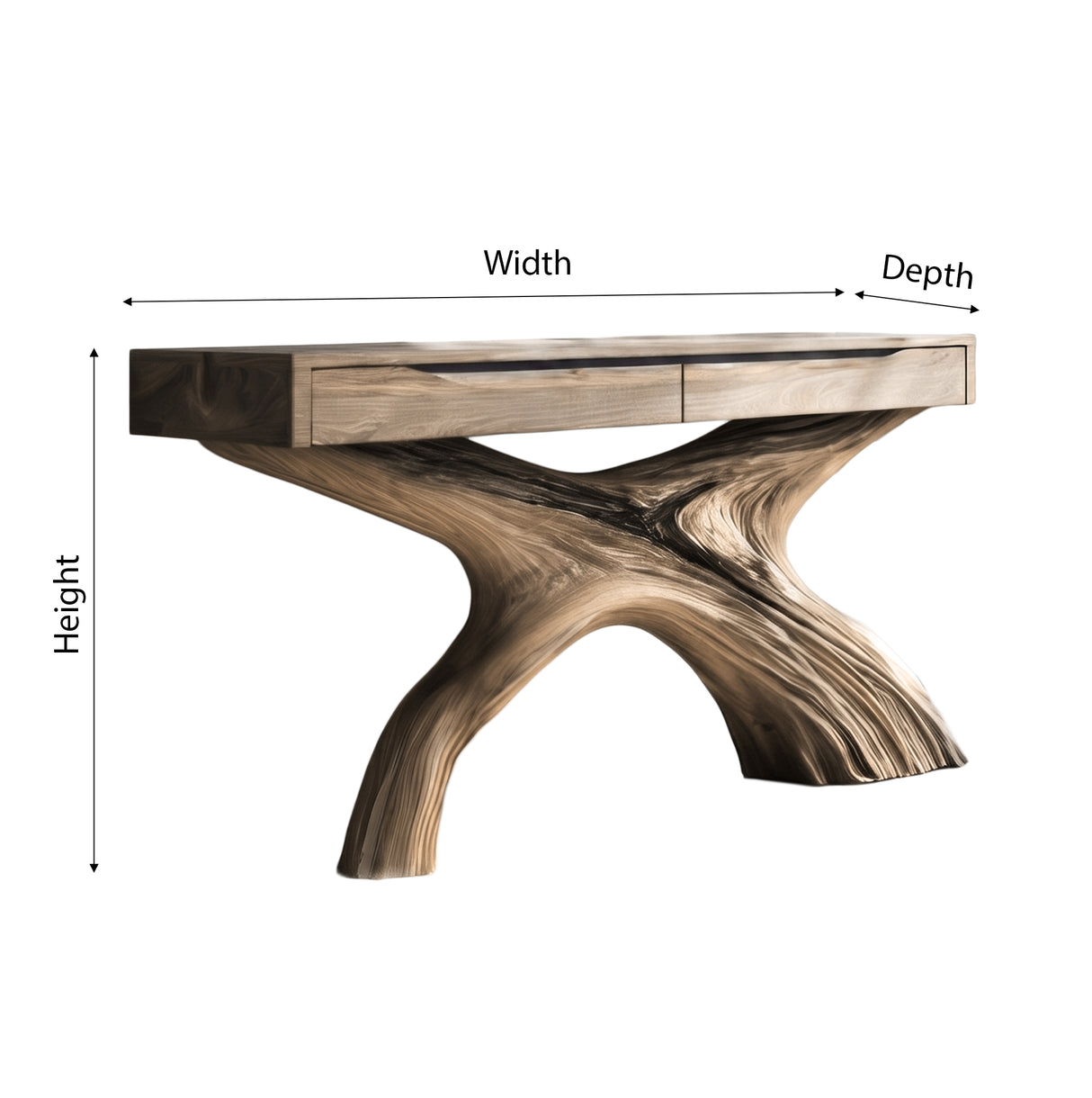 Veylorn Sculpted Solid Wood Console Table