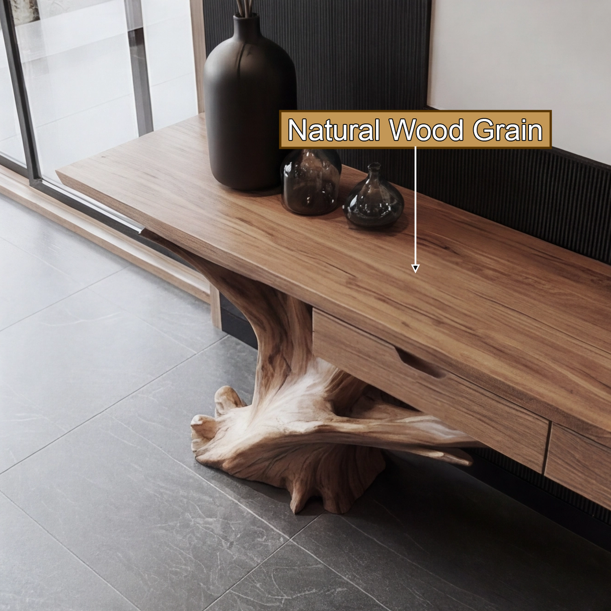 Veylthor Solid Wood Sculpted Console Table - Timberustic Console Table