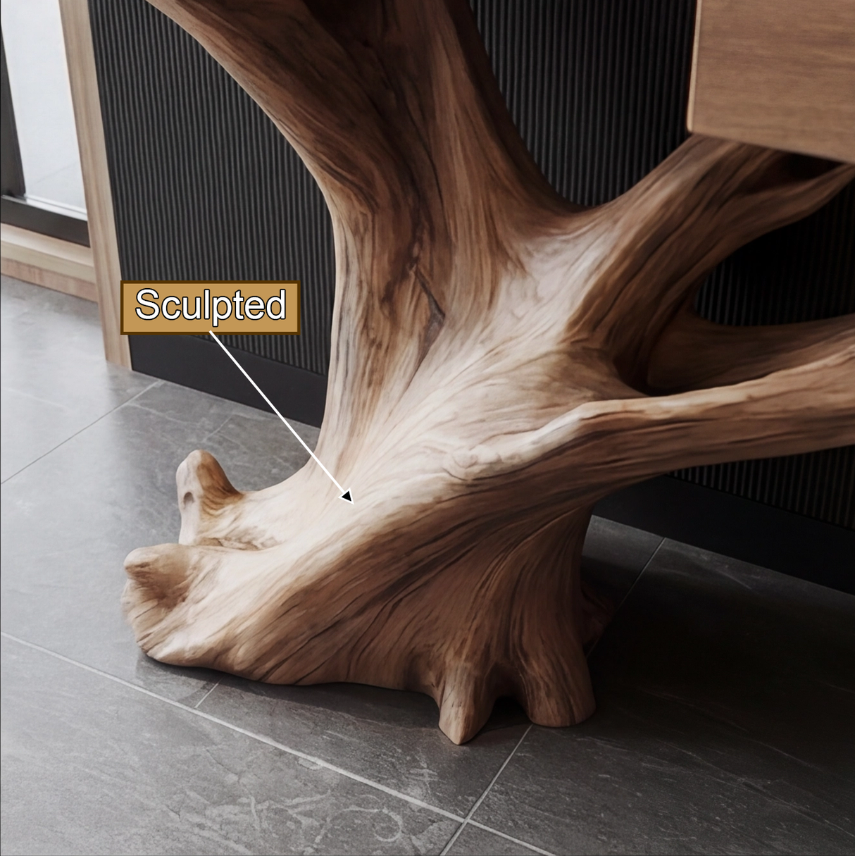 Veylthor Solid Wood Sculpted Console Table - Timberustic Console Table