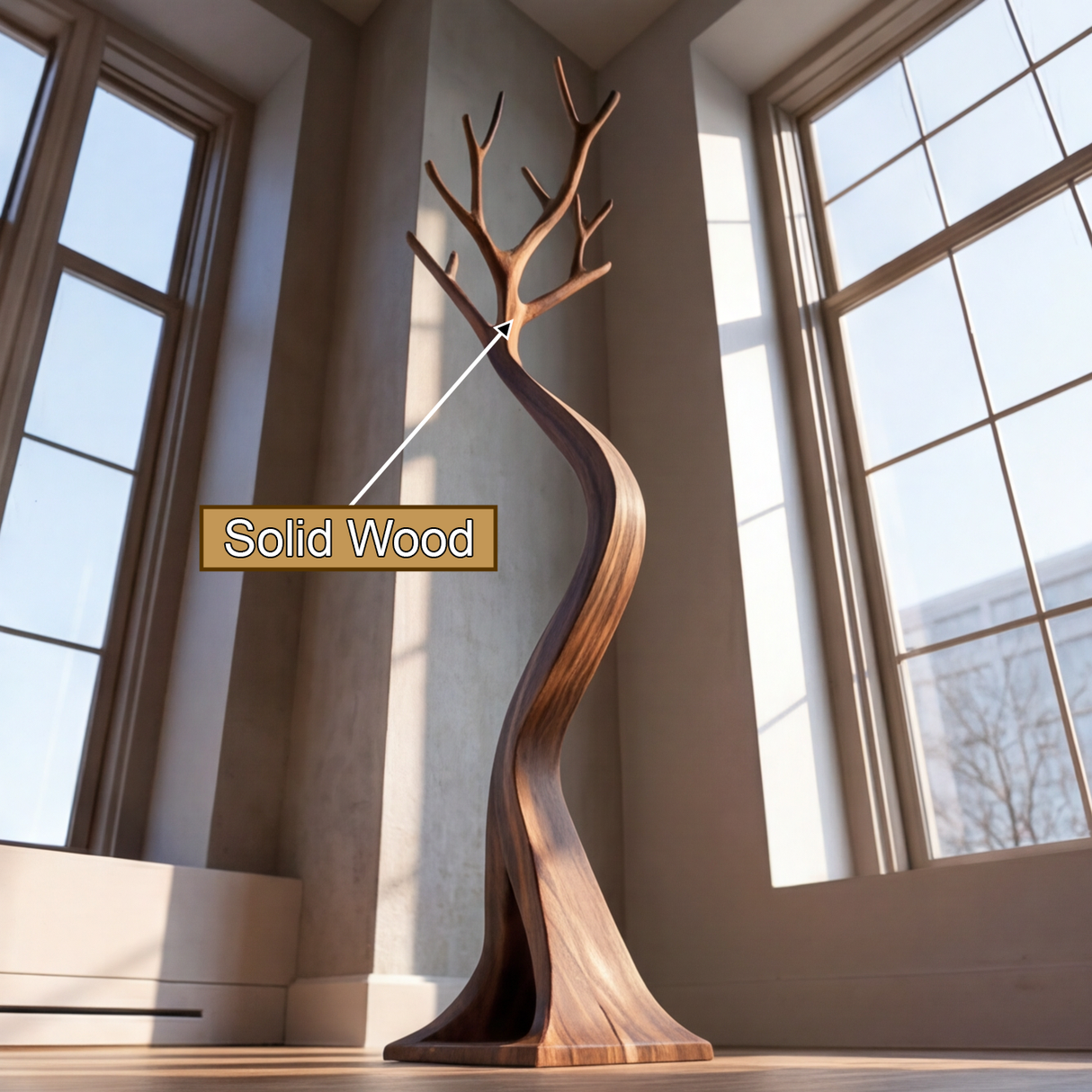 Veylthorn Sculpted Solid Wood Tree Coat Rack - Timberustic Tree Coat Rack