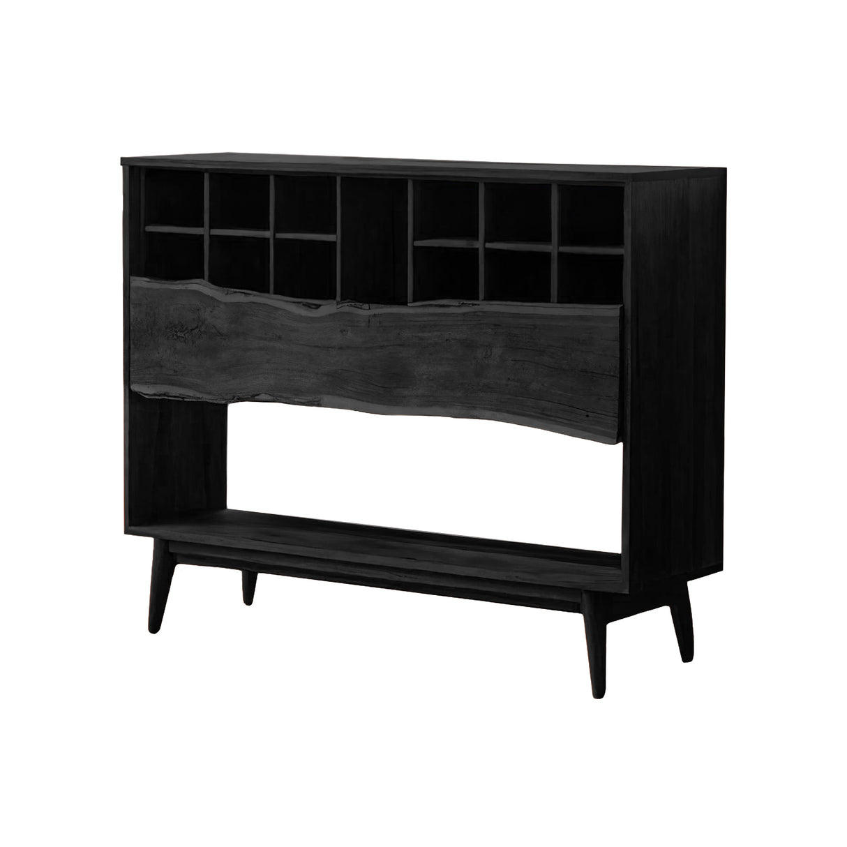Veyra Live Edge Solid Wood Wine Rack Cabinet