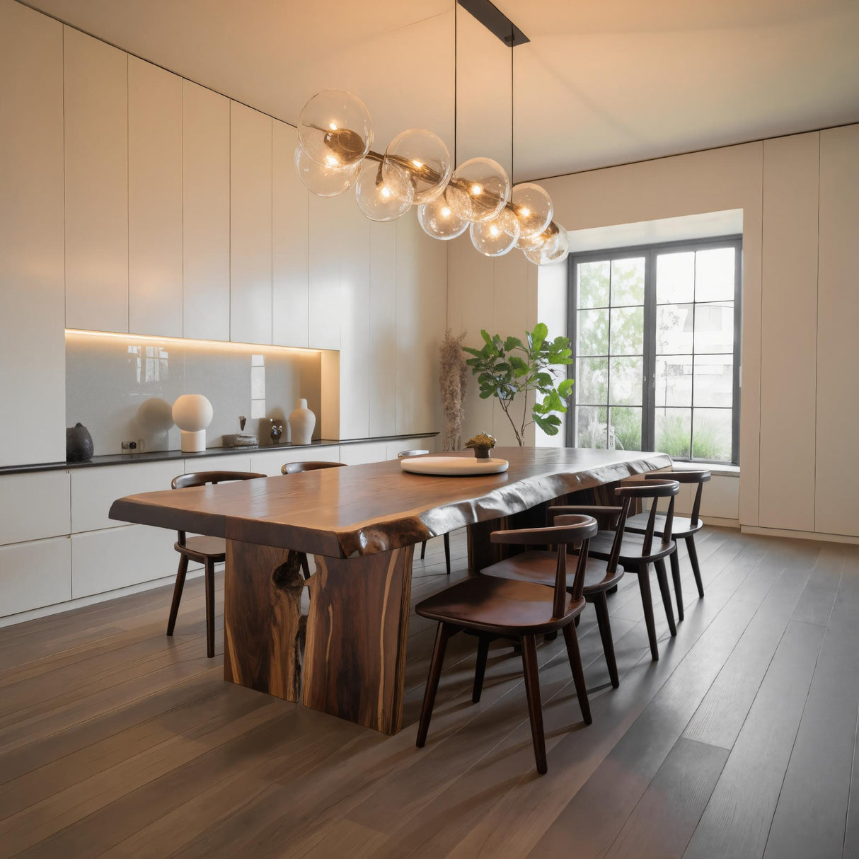 Veyra Organic Modern Sculptural Solid Wood Dining Table