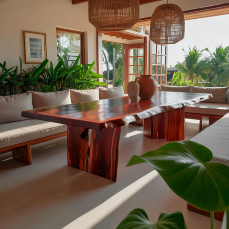 Veyra Organic Modern Sculptural Solid Wood Dining Table