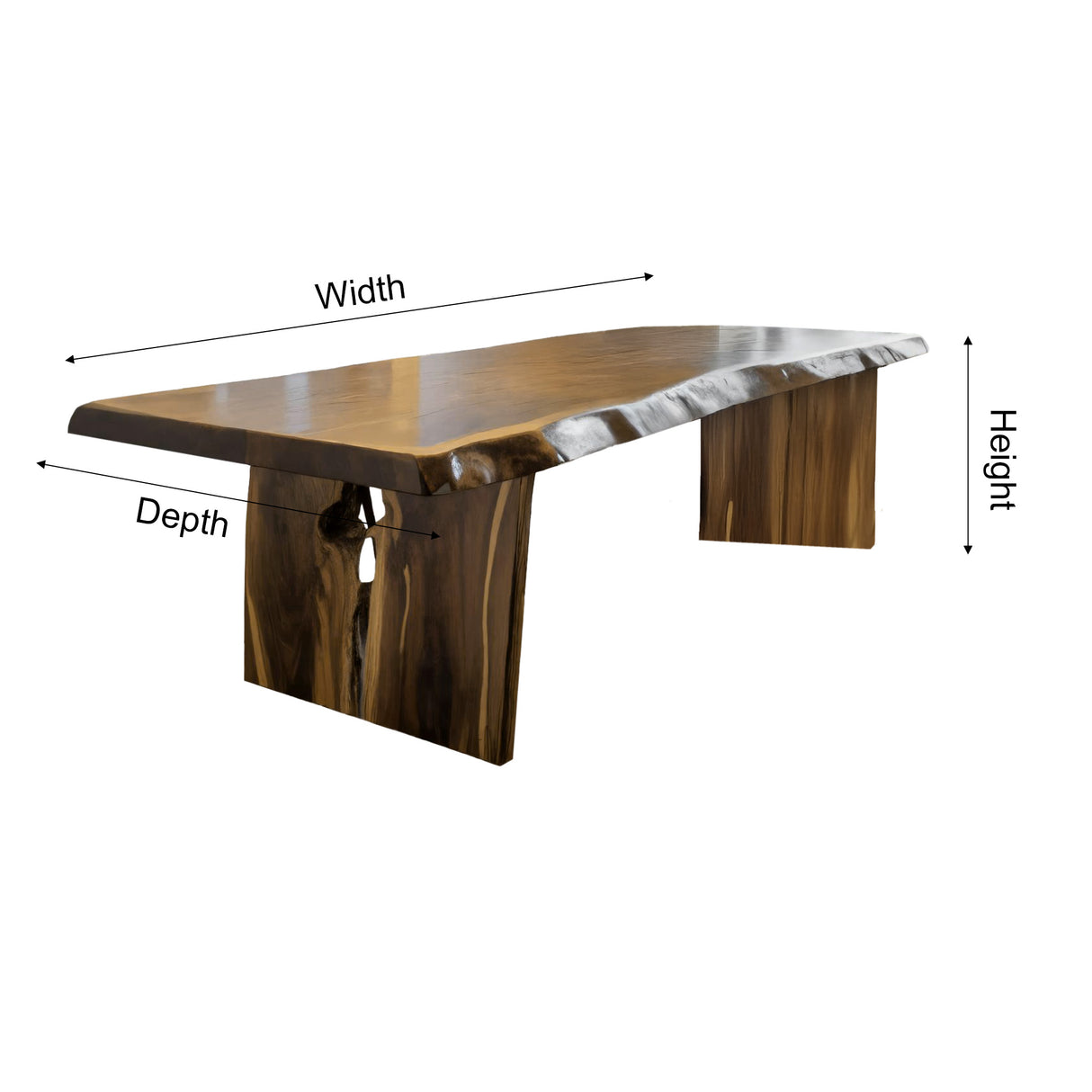 Veyra Organic Modern Sculptural Solid Wood Dining Table