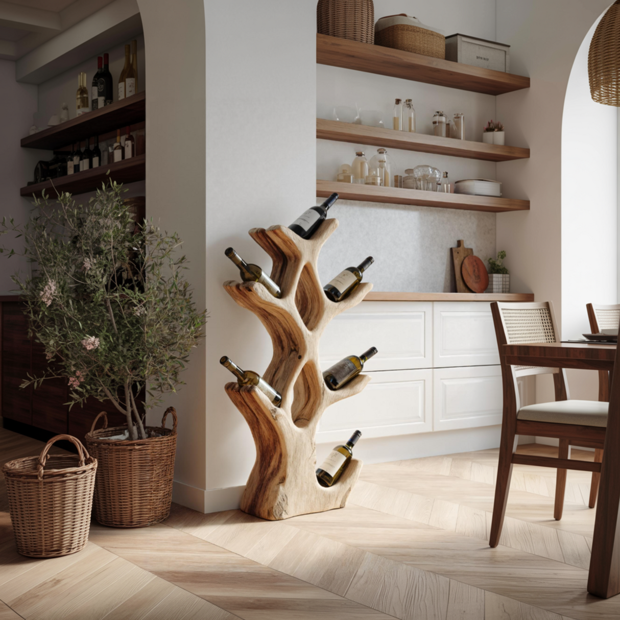 Veyra Organic Modern Solid Wood Wine Rack - Timberustic Wine Rack