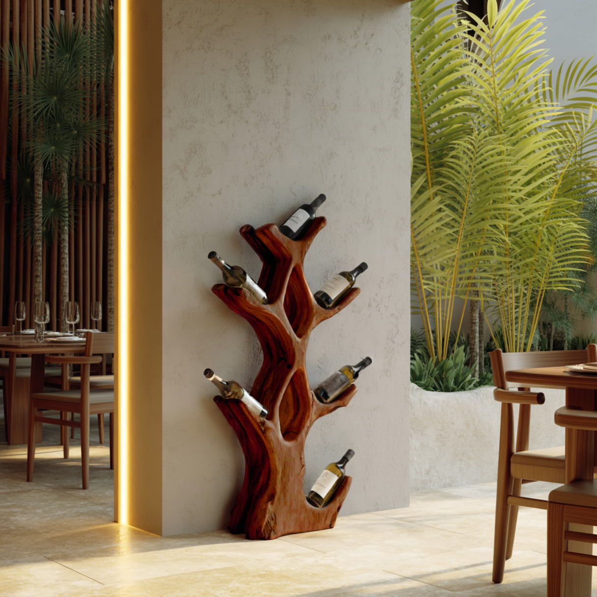 Veyra Organic Modern Solid Wood Wine Rack - Timberustic Wine Rack