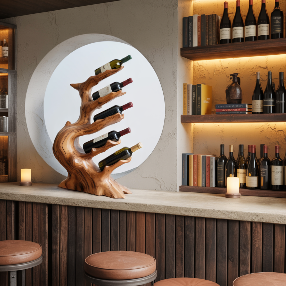 Veyra Sculptural Treeform Solid Wood Wine Rack - Timberustic Wine Rack